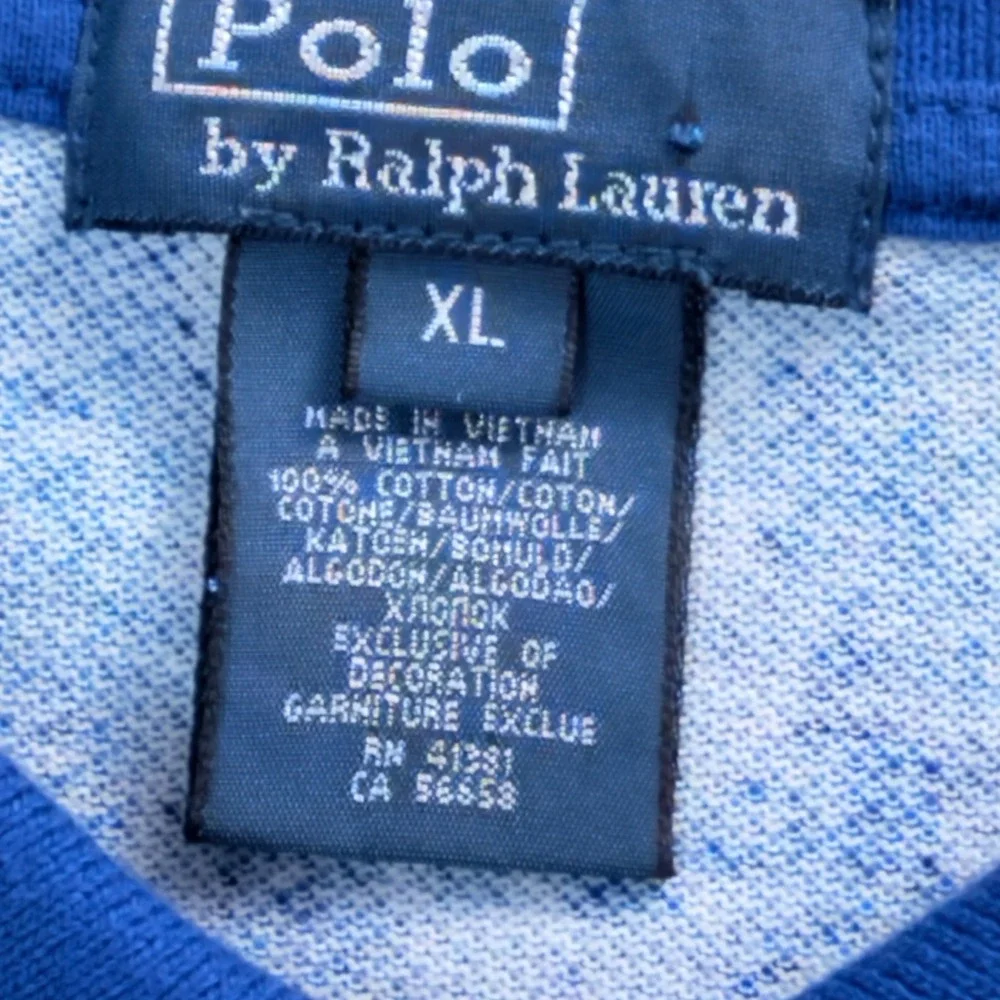 Polo Ralph Lauren Polo Shirt Mens XL Blue Distressed Big Pony Streetwear